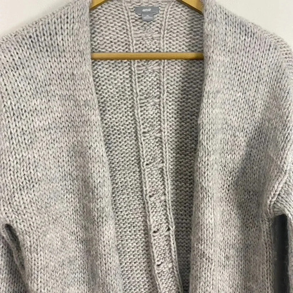 Aerie Gray Wool Alpaca Open Cardigan Sweater - Picture 5 of 9
